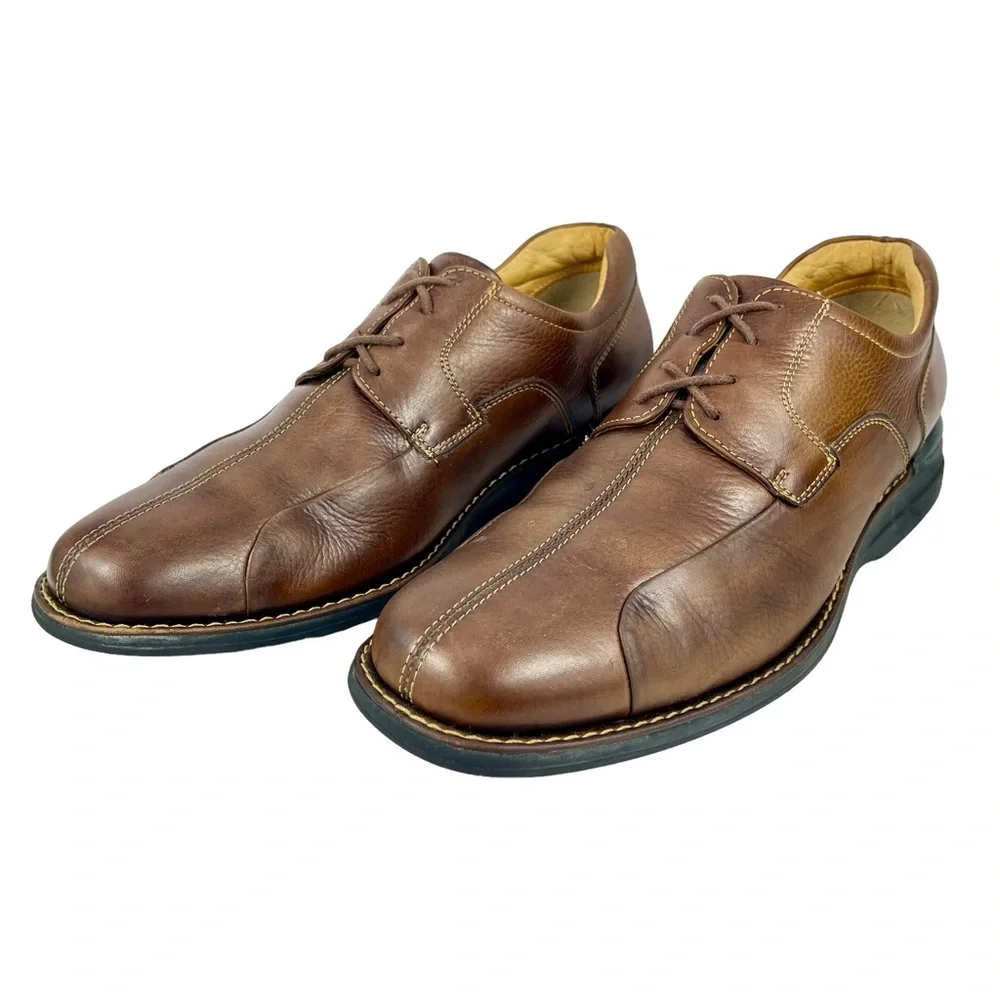 Johnston & Murphy | Mens 11M| Shuler‎ Bicycle Brown Leather Derby Flex Sole Shoe